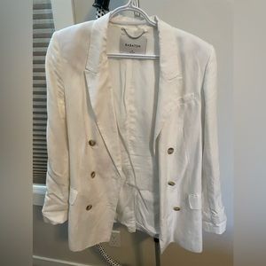 Aritzia Babaton White Linen Samuel Blazer